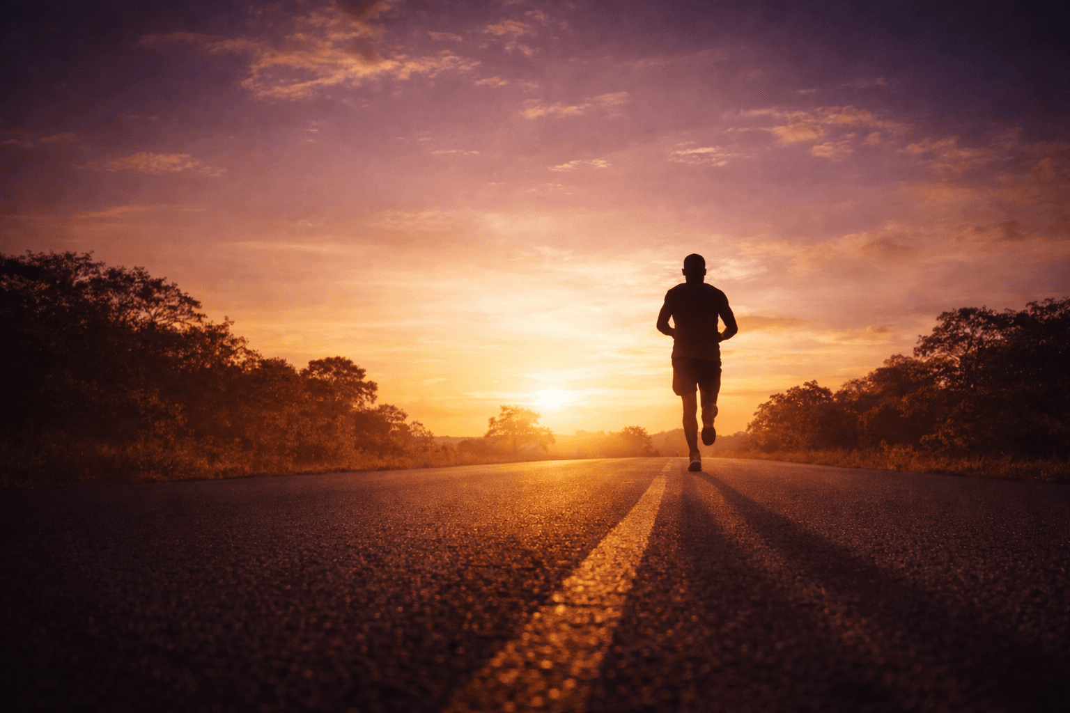 Runner at sunrise